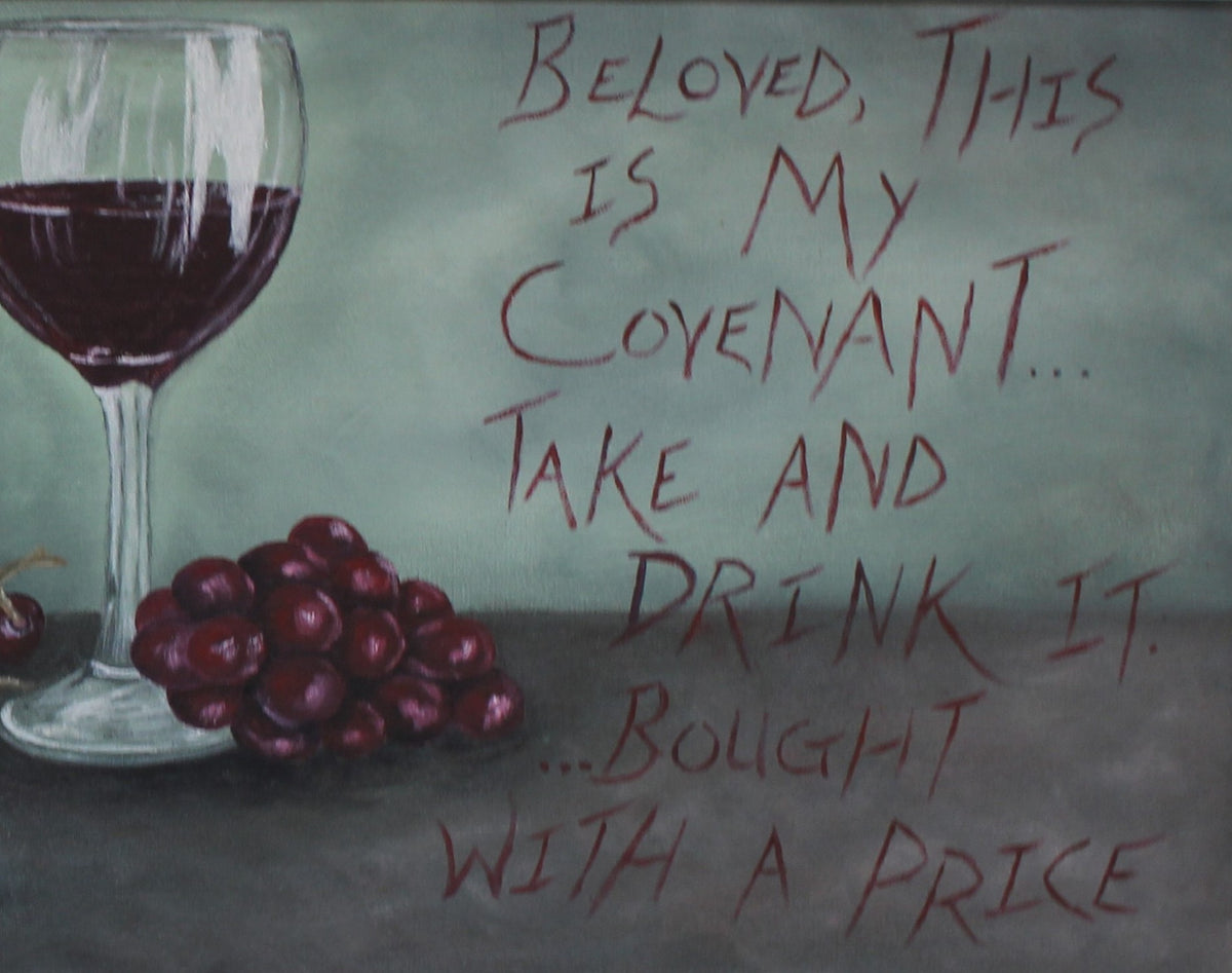 MARRIAGE COVENANT 1 CROPPED GRAPES WINE WORDS PROPHETIC ART BOXED CANVAS PRINTS