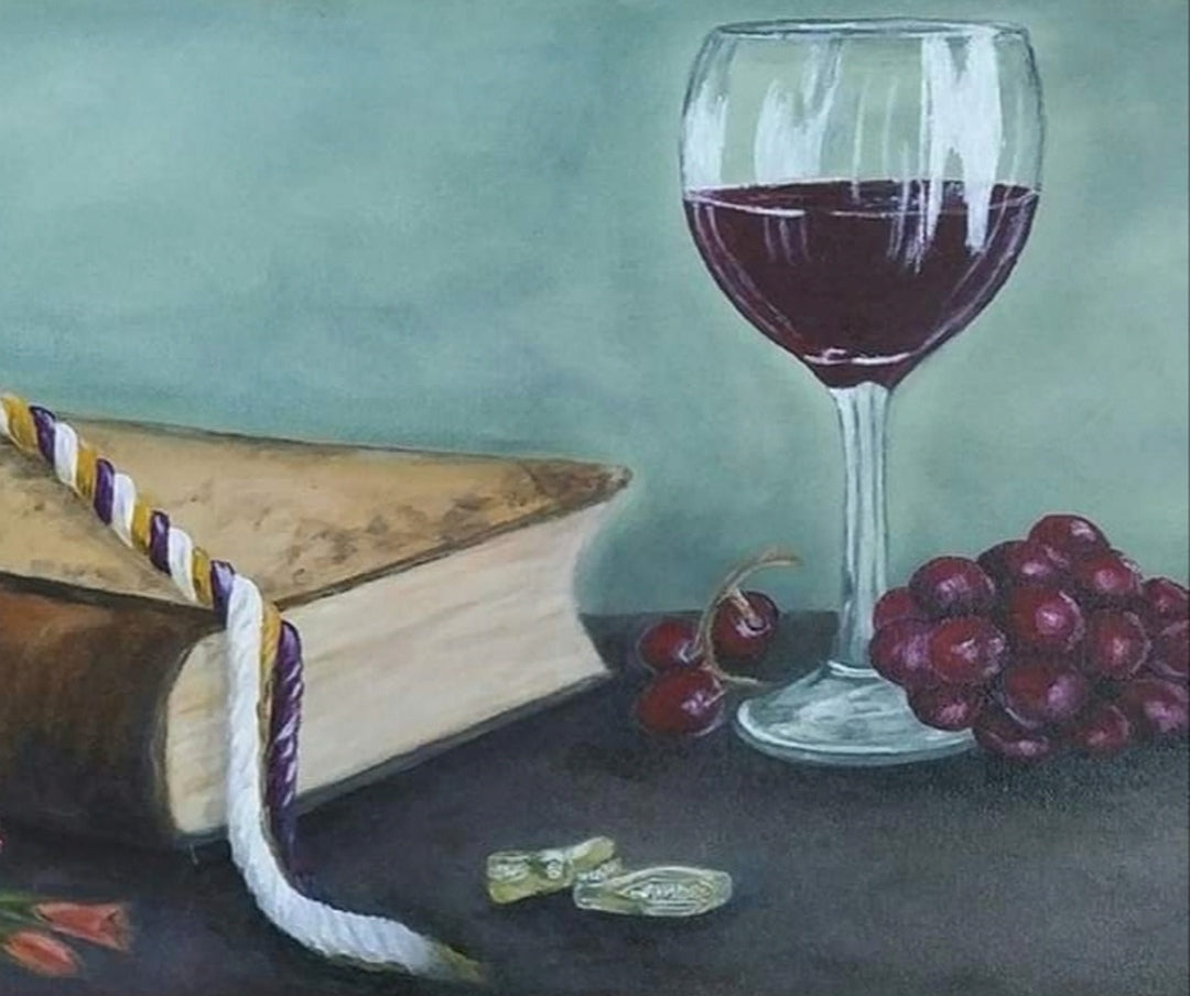 MARRIAGE COVENANT 1 CROPPED BIBLE 3 STRAND CORD WEDDING RINGS GRAPES WINE PROPHETIC ART BOXED CANVAS PRINTS
